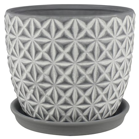 Trenspot Trendspot Tribeca 7.3 in. H X 8.3 in. W X 8.3 in. D X 8 in. D Ceramic Planter Charcoal CR01178S-08H2